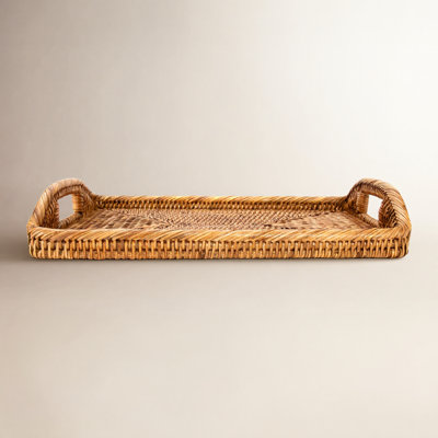 Ilonka Grayton Rectangular Ottoman With High Handles Serving Tray