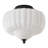 Modern 3-Light Flush Mount Ceiling Light, Matte Black Finish with Ribbed Glass Shade, Dimmable, 13.78" Wide