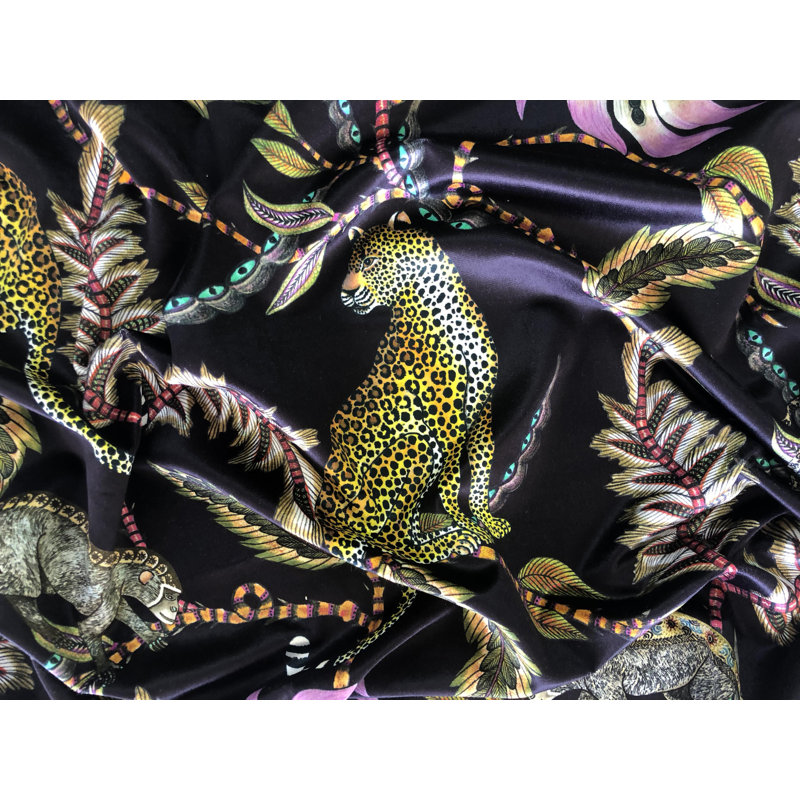 Ardmore 'Monkey Bean' Velvet Fabric, Night