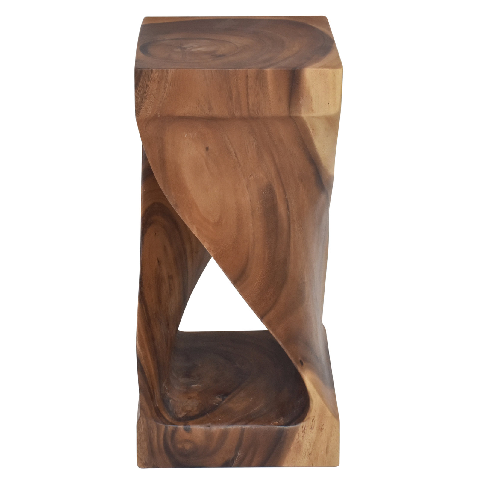 Solid Wood End Table, Brown, 30" H x 12" W x 12" D