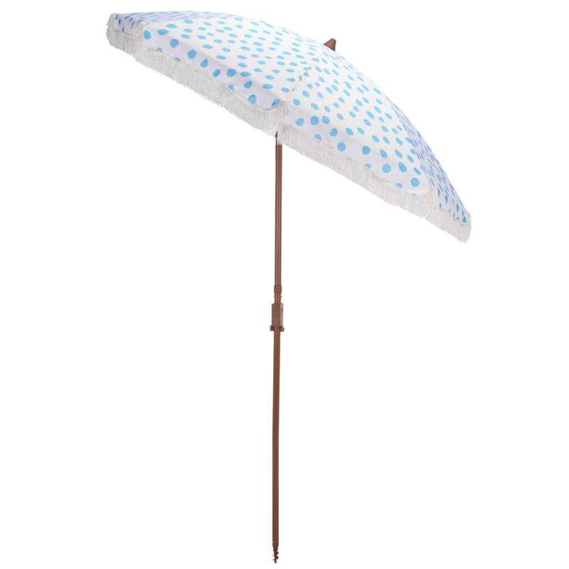 Parasol de 6,5 pi Vroman, Blanc / Bleu clair