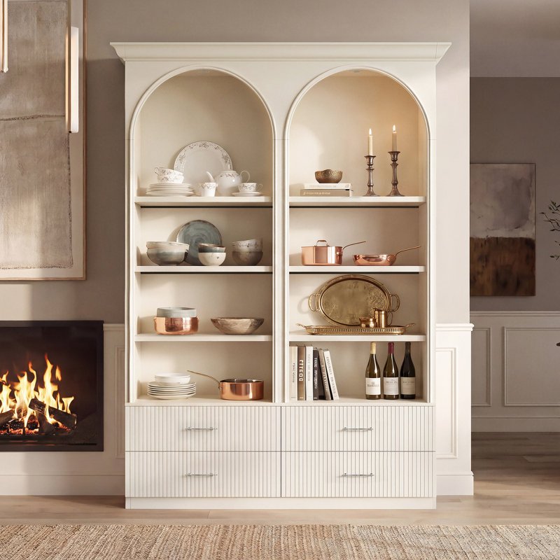Armoire garde-manger à double arche 92,5 po avec 4 tiroirs