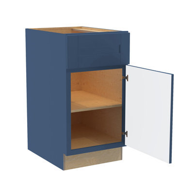 Meuble bas de cuisine Gallery Express Mercer assemblé, 45,7 cm L x 61 cm P x 87,6 cm H, avec tiroir à droite, couleur bleu marine