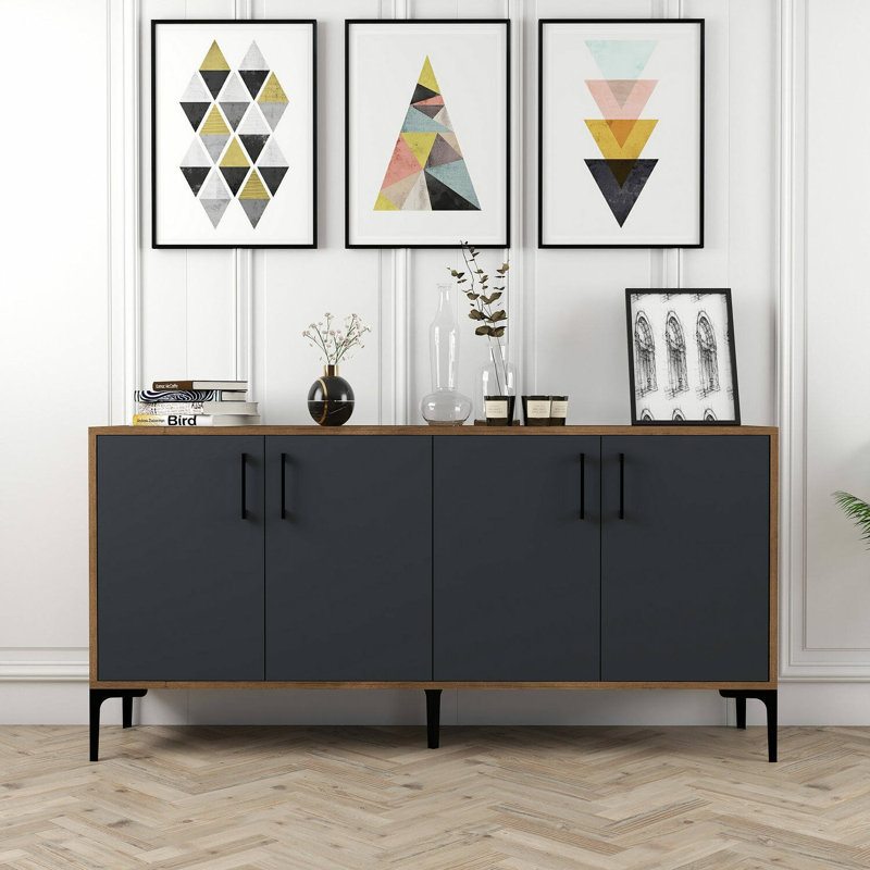 Trevion 160cm Sideboard, Walnut/Anthracite