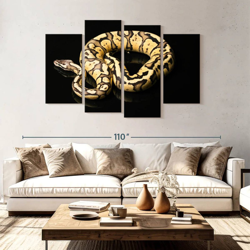 Brampt Female Python Snake, 54'' H x 84'' W