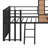 Metal Loft Bed With Roof, Window, Guardrail And Ladder-1313621874