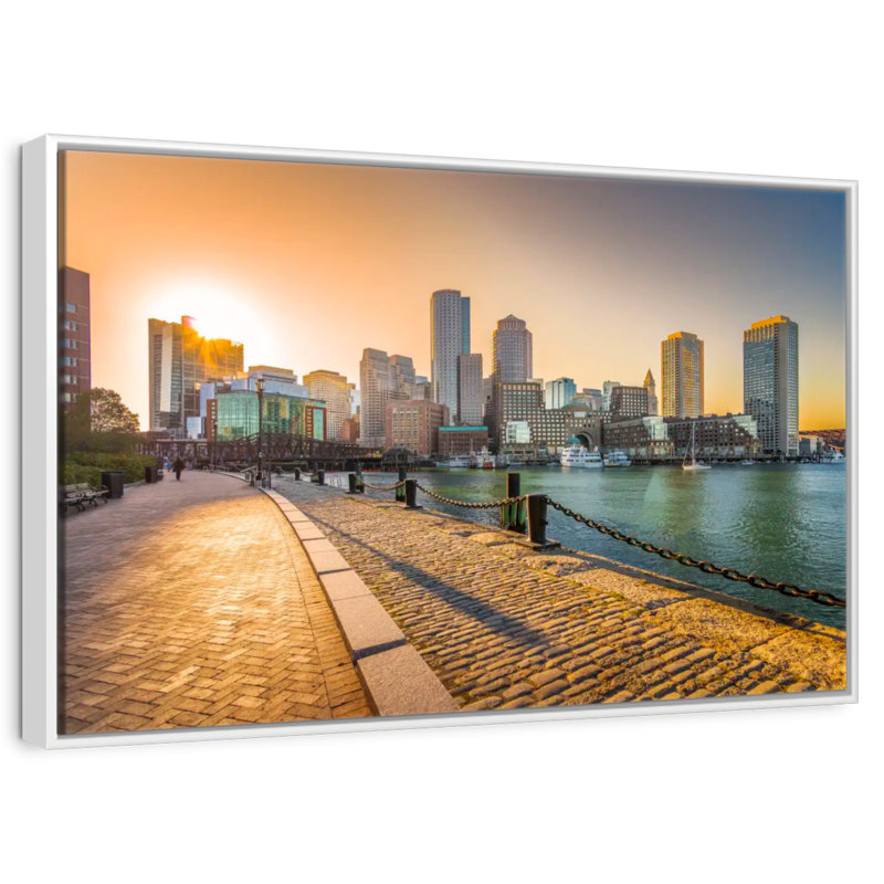 Fan Pier Park, Massachusetts, Cadre flottant blanc, 46 po x 31 po