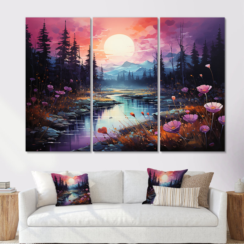 Art mural Northern Lights, H 40 po x l 60 po x P 1 po, Toile tendue