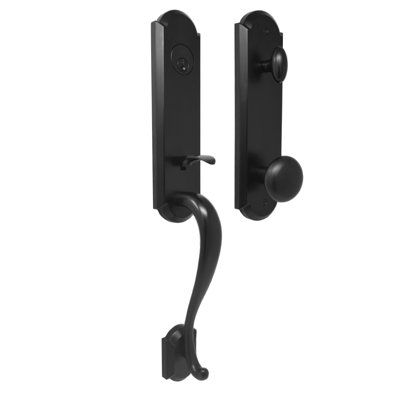 Handle With Knob And Deadbolt Reversible Entry Set