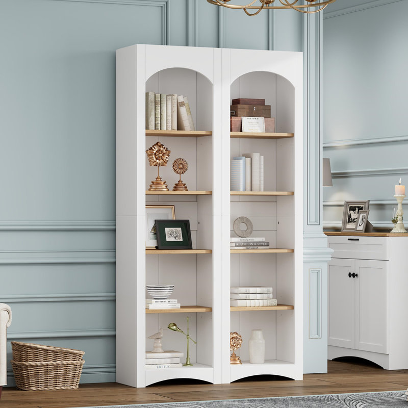 Free Standing 5 Tier Bookcase, White