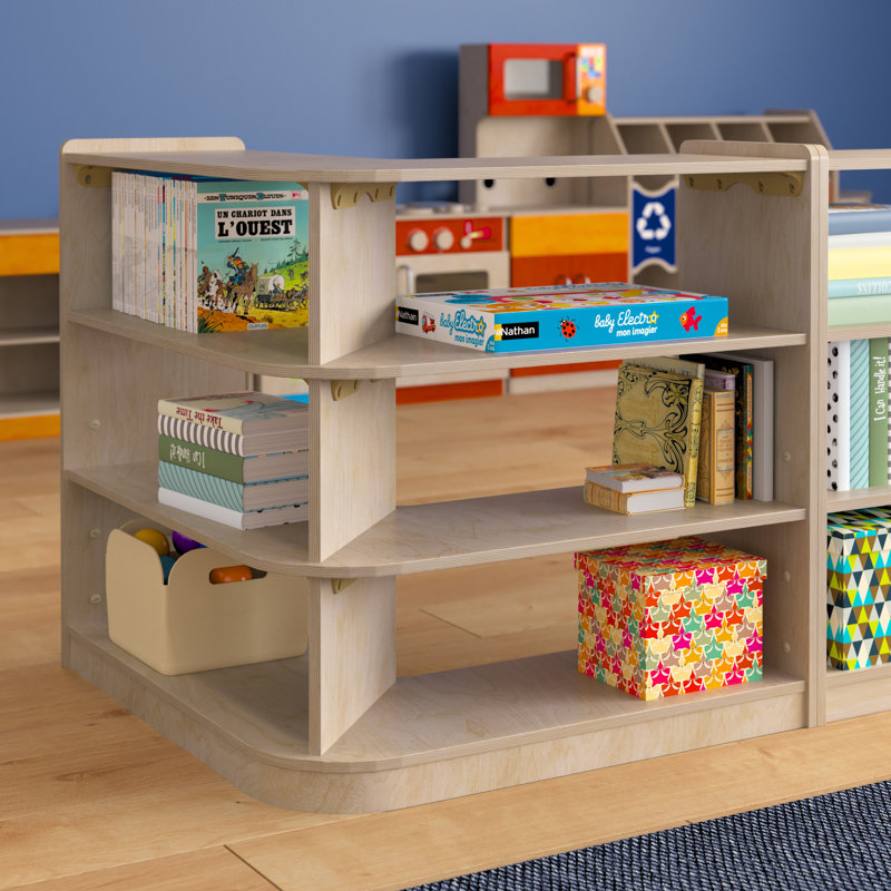 Bright Beginnings Natural Wood 3-Tier Corner Storage Unit