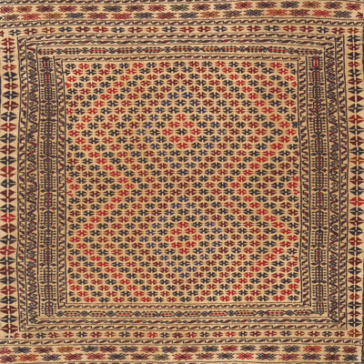 Tapis traditionnel brun / beige / rouge