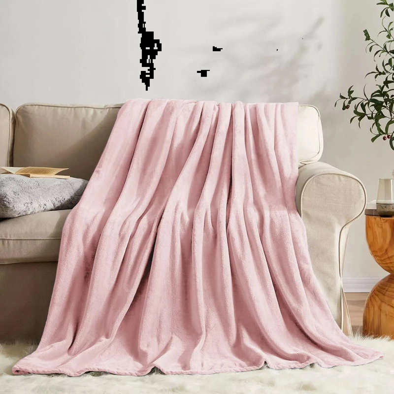 Plain Weave / Muslin Throw Blanket, 130cm W x 150cm L, Pink