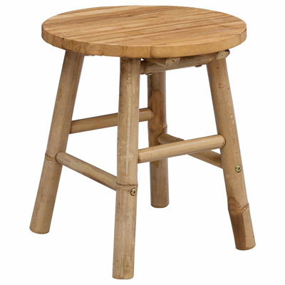  Tabouret de jardin brun clair en bambou 14,96 x 16,54 po
