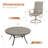 Aluminum Patio Dining Set with 53" Aluminum Round Dining Table and 6 PVC-Coated Polyester Swivel Chairs-107174499