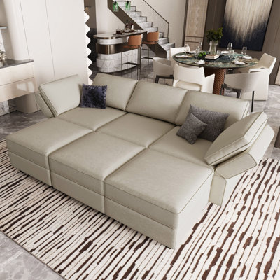 Teangela Velvet Sectional Sofa Living Room Couch Apartment Storage Modular Sofa Bed