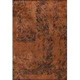 Rapture Orange/Black Abstract Luxury Area Rug