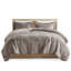 Édredon pour lit double / grand lit - Fourrure longue à poils longs gris, doux et double / grand, fourrure