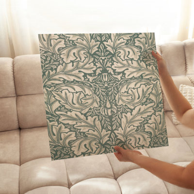 «Botanical William Morris Inspired Motif Cottage», reproduction d'art non encadrée