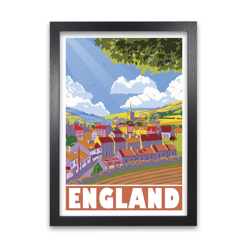 England Village by Stephen Millership - Print, 59.4 cm H x 42 cm W x 5 cm D, Black
