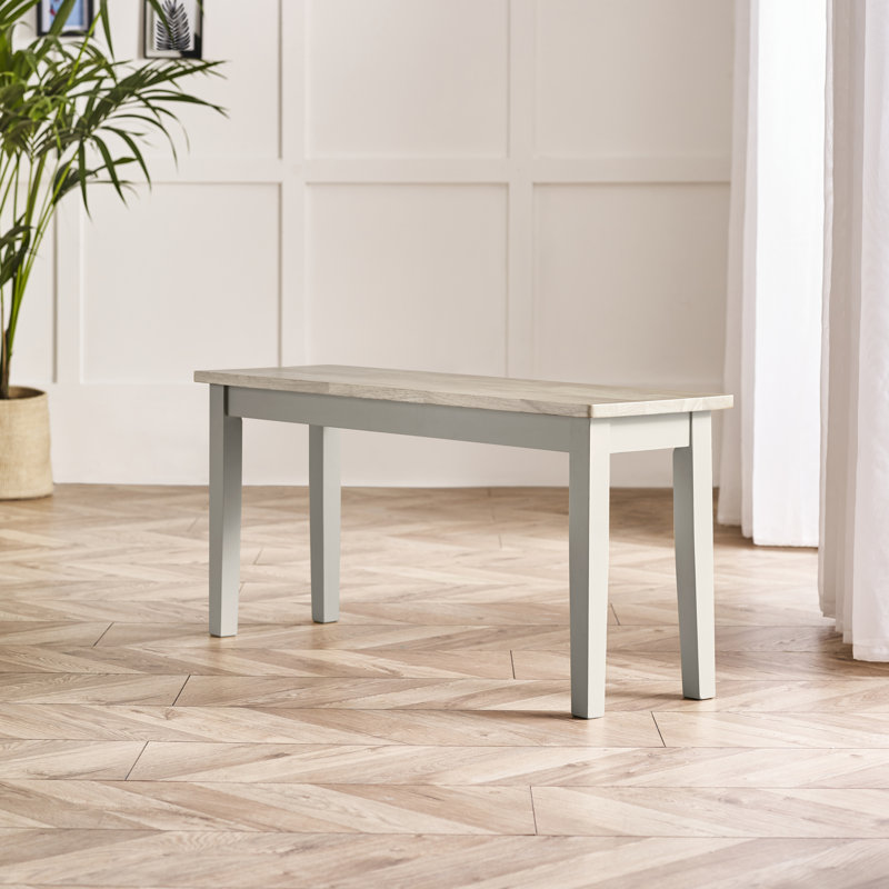 Alcazar Solid Wood Dining Bench - Traditional Rustic Farmhouse Kitchen Style, 45cm H x 95cm W x 30cm D, Whitewash