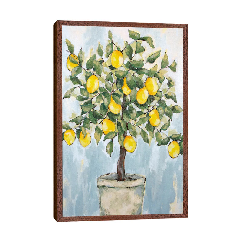 Lovely Lemons 1 Piece Painting on Canvas, 66.04cm H x 45.72cm W x 3.81cm D, Brown Framed