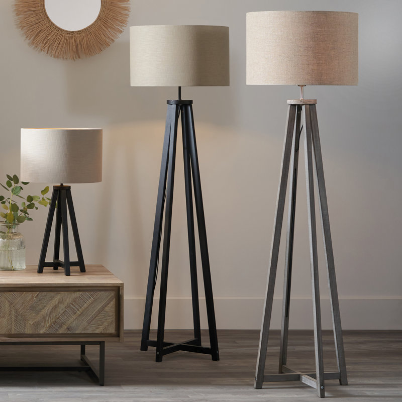 Dzifa 136cm Tripod Floor Lamp, Grey