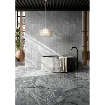 Gray Marble Wall Tile 12*24, Ol Textured, Natural Stone For Dance Class, Art Move Fitness Center, Vibe