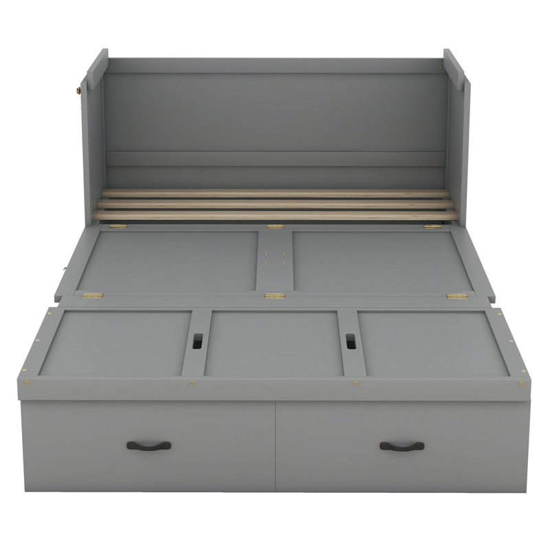 Lit escamotable Emmaree, Gris, Grand