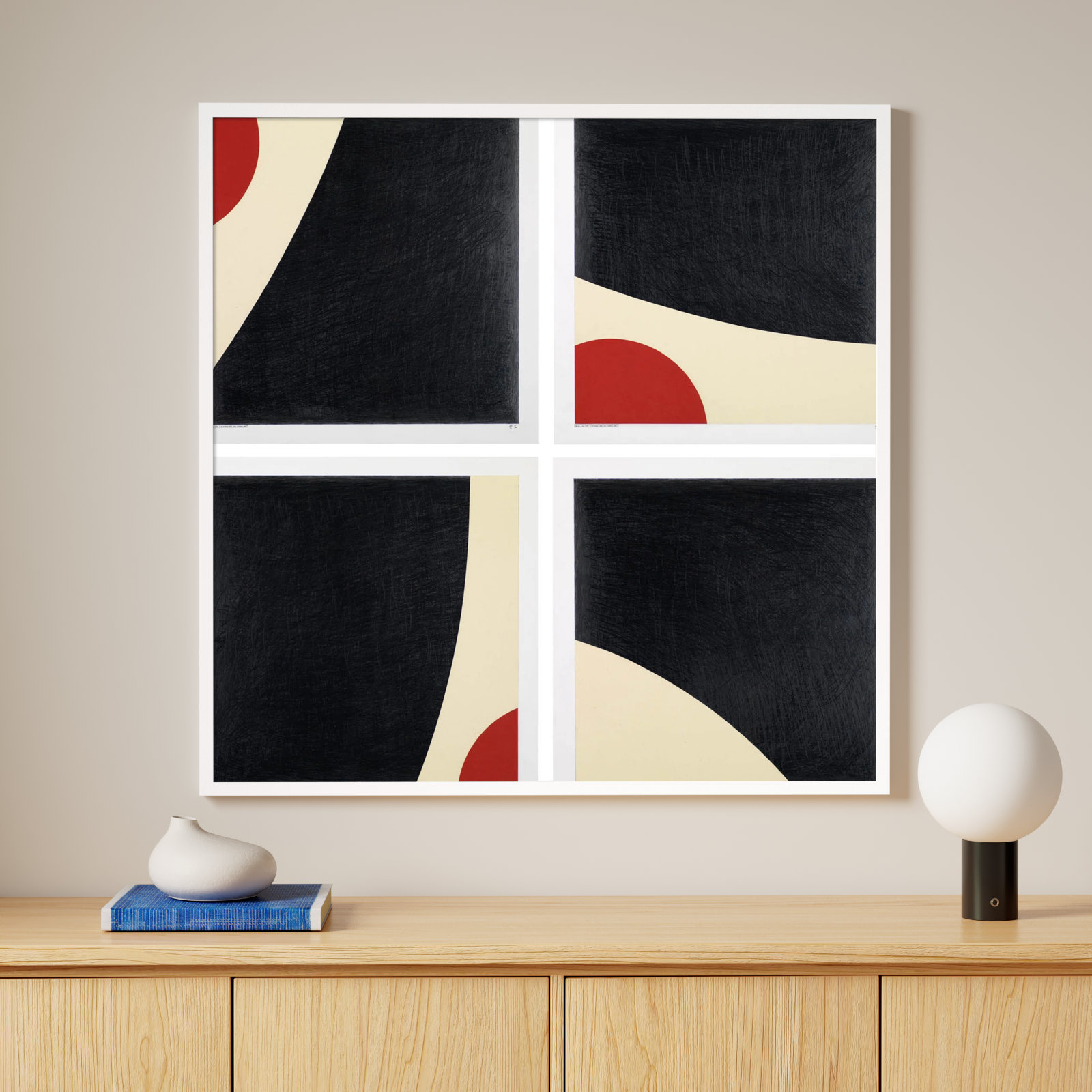Dawna "Does My Bum Look Big in This?" Print, White Framed, 41" H x 41" W