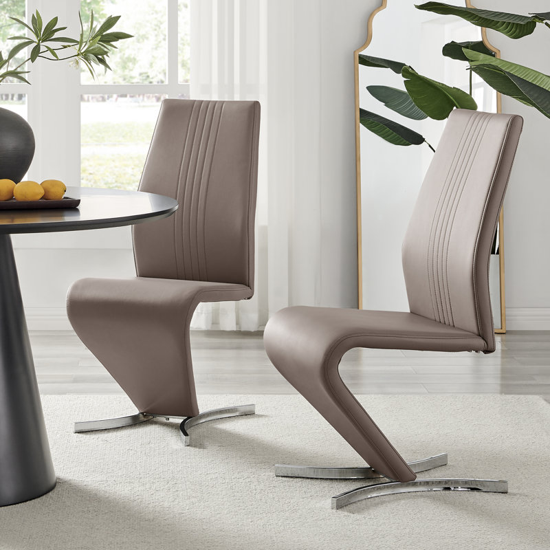 4 - Person Dining Set, Cappuccino, Black/White