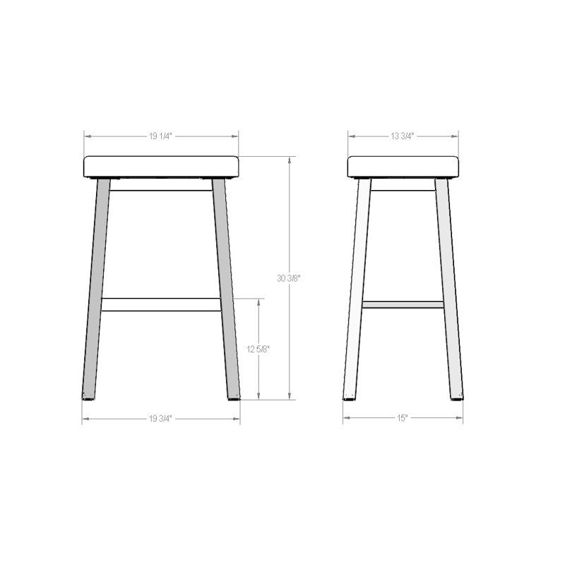 Tabouret de bar et de comptoir Aulika, Gris, Tabouret de bar (siège d'une hauteur de 30,4 po)