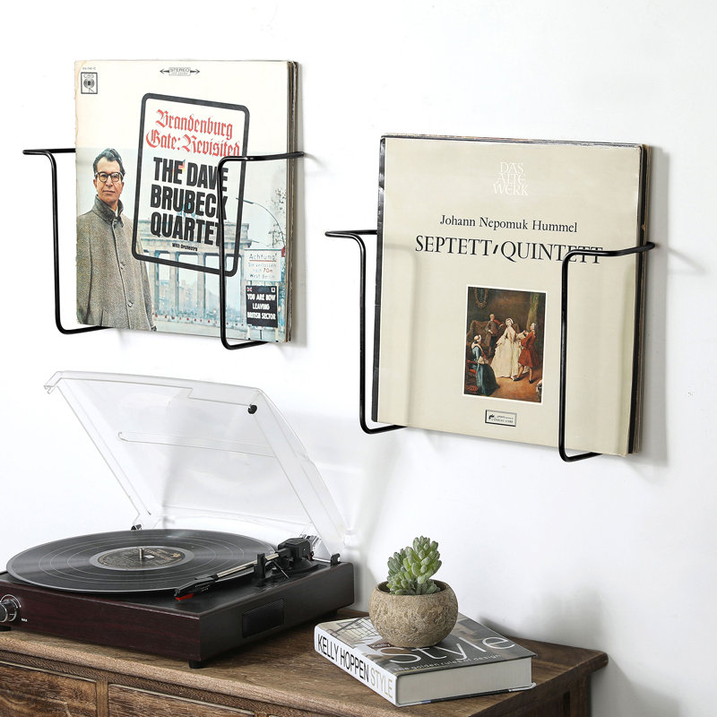 Wire Magazine Rack Multimedia Wall Mounted Media Shelves, Black