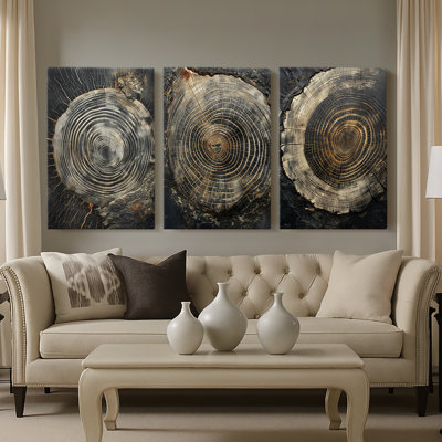 ABSTRACT Series CXCIX  -Custom Wrapped Gallery Canvas - 3 Pieces