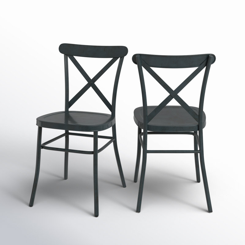Aliha 18.51'' H Metal Side Chair, Antique Denim