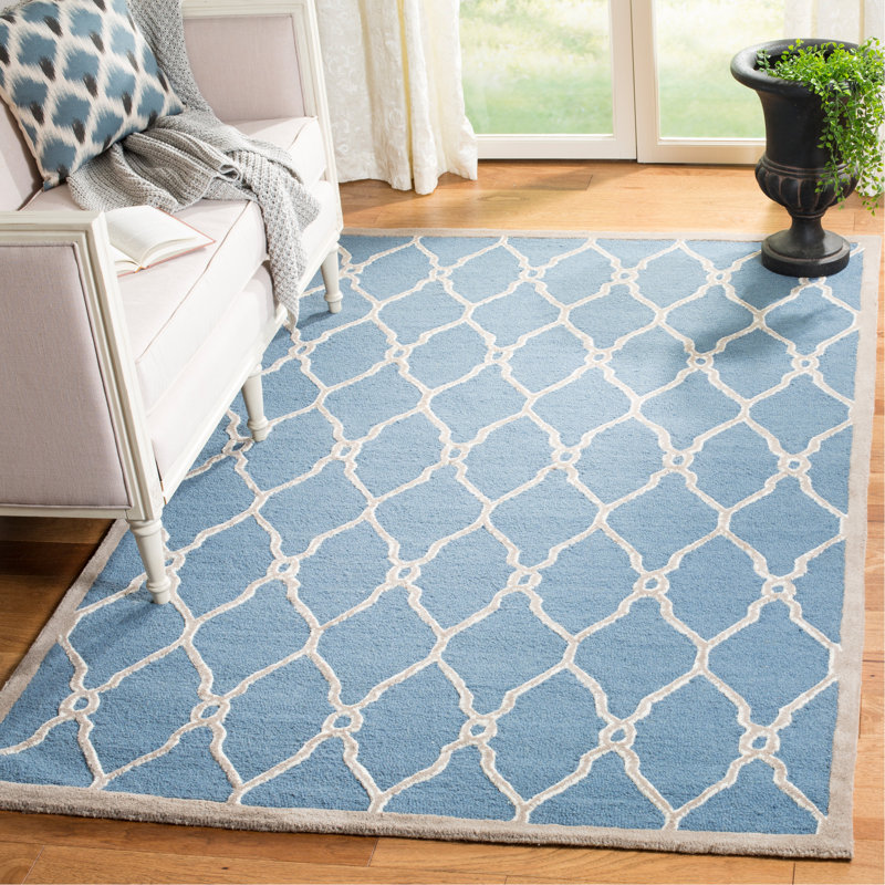 Albatross Geometric Wool Hand Woven Area Rug, Rectangle 152 x 244 cm