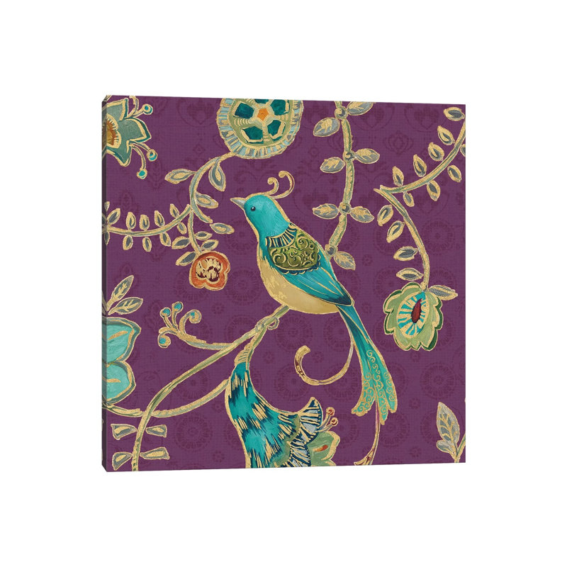 Aubergine Bohemian Wings VI by Daphne Brissonnet - Wrapped Canvas Painting, 30.48cm H x 30.48cm W x 1.905cm D