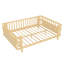 Lit double pour enfants avec rails de sécurité, structure en bois et en fer, lit plateforme basse pour garçons et filles (double, naturel)-1051977789-1051977784