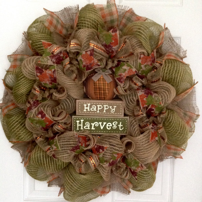 Couronne en toile de jute Happy Harvest