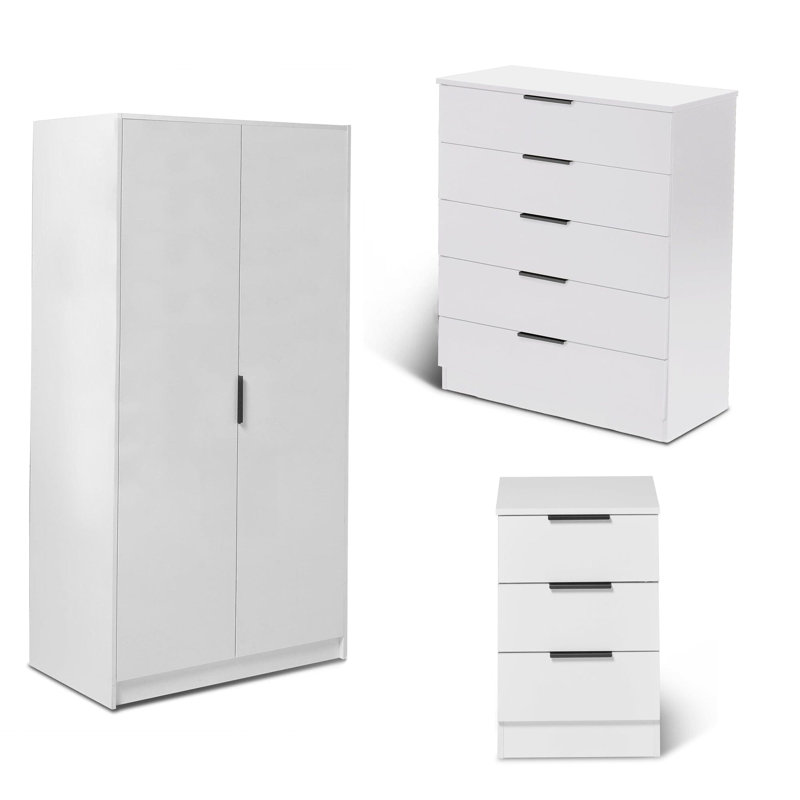 Glenhaven 2 Door Manufactured Wood Wardrobe, Pure White