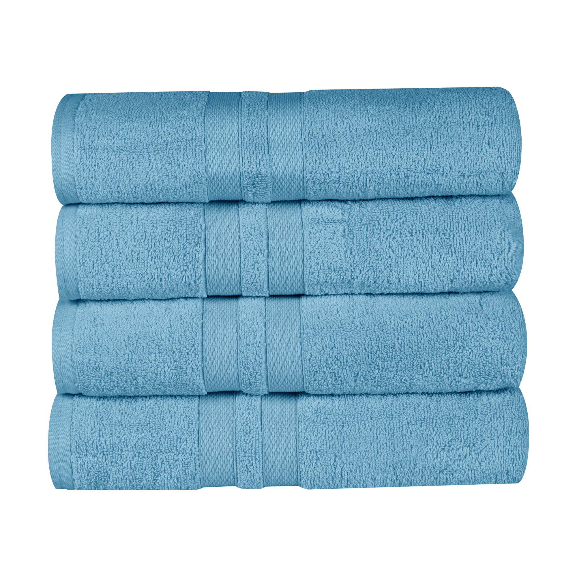 Winthrop Cotton Quick-Drying Solid Bath Towel Set, Denim Blue