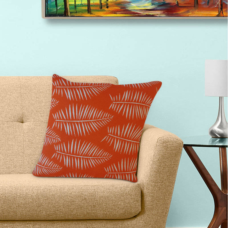 Coussin Xuan, 18 po x 18 po, Orange, Coussin décoratif