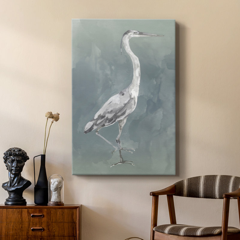 Aigrette sur azur II - galerie sur mesure Cavas, H 36 po x l 24 po