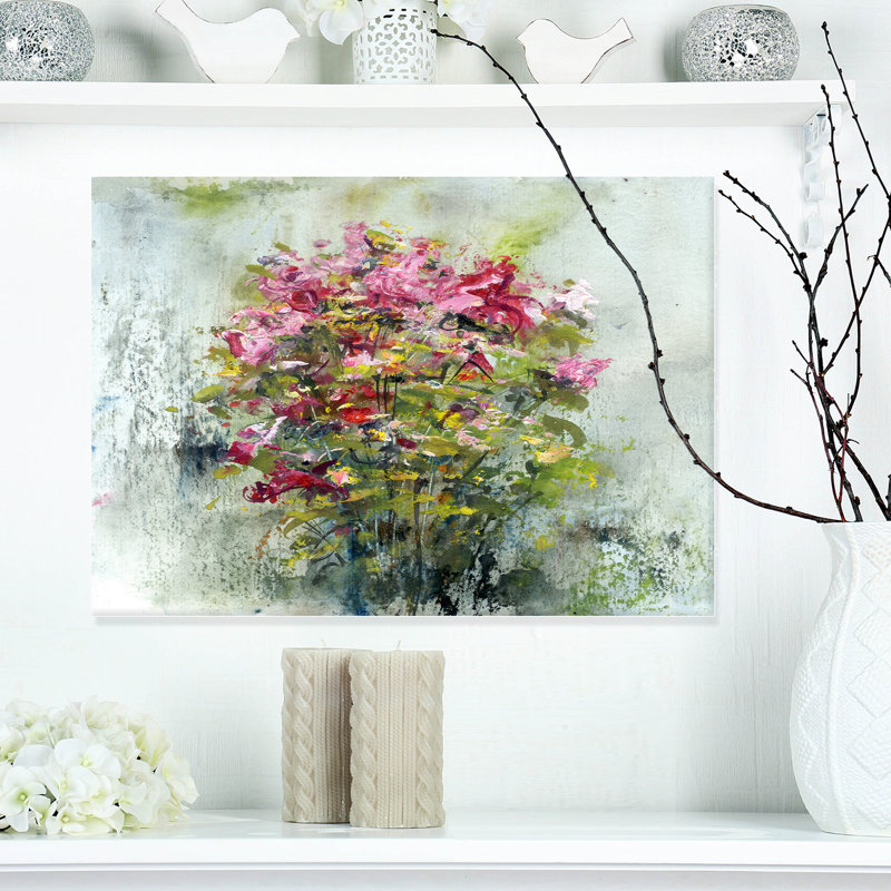 «Bouquets of Roses Paint Art», peinture, H 20 po x l 20 po x P 1 po, Cadre flottant
