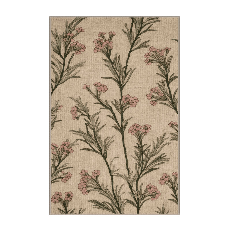 Tapis botanique brun lavable à la machine, Tapis de couloir 2 pi x 5 pi