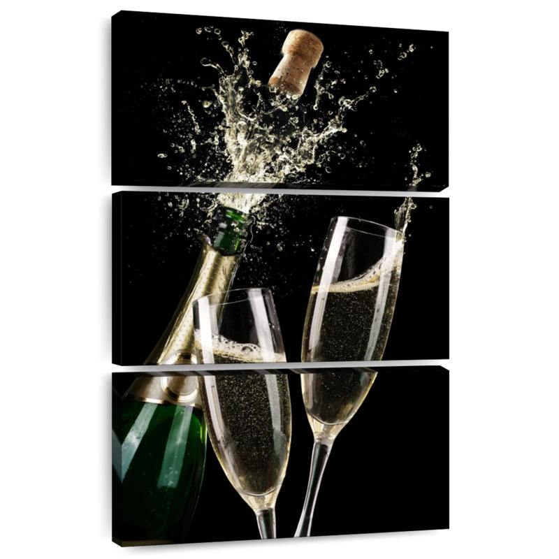 Célébration de champagne, H 50 po x l 32 po