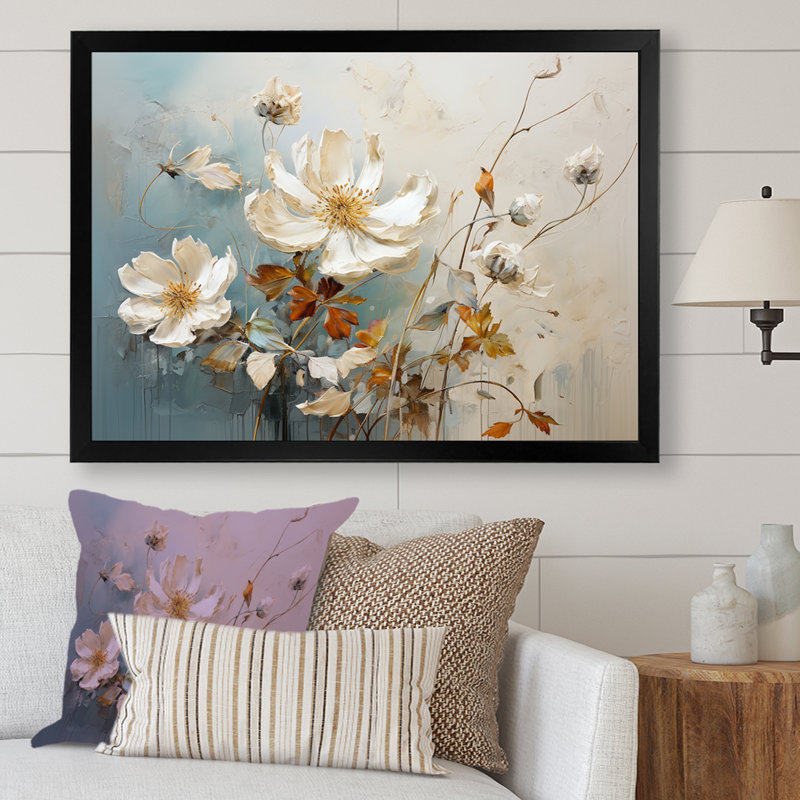 Minimalisme fleurs saisonnières II sur toile, H 30 po x l 40 po x P 1,5 po, Cadre simple noir