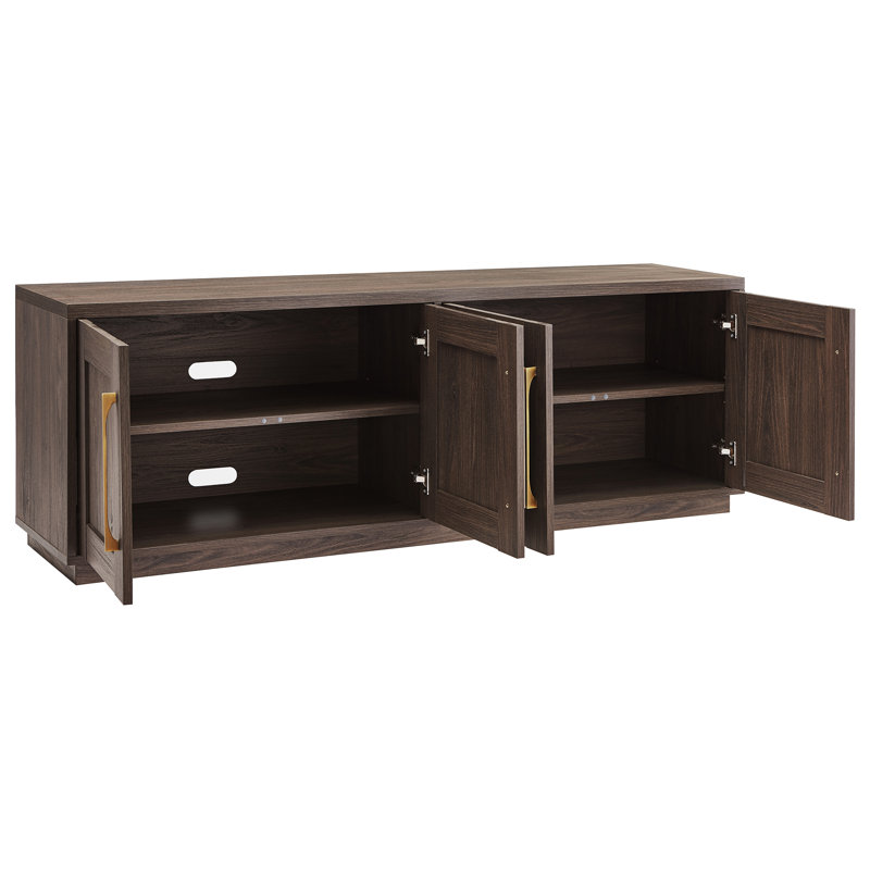Tillman Unfinished TV Stand for TVs up to 75", Alder Brown