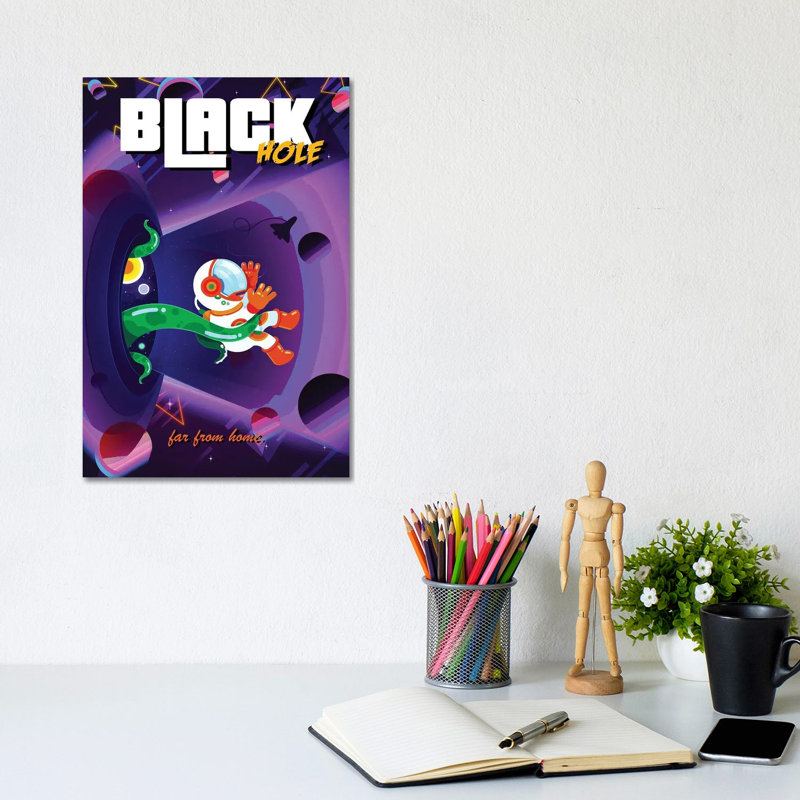 Black Hole Retro by Gab Fernando - Wrapped Canvas Gallery-Wrapped Canvas Giclée, 20.32 cm H x 30.48 cm W