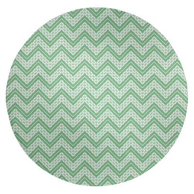 Tapis bleu foncé/vert clair à chevron à main